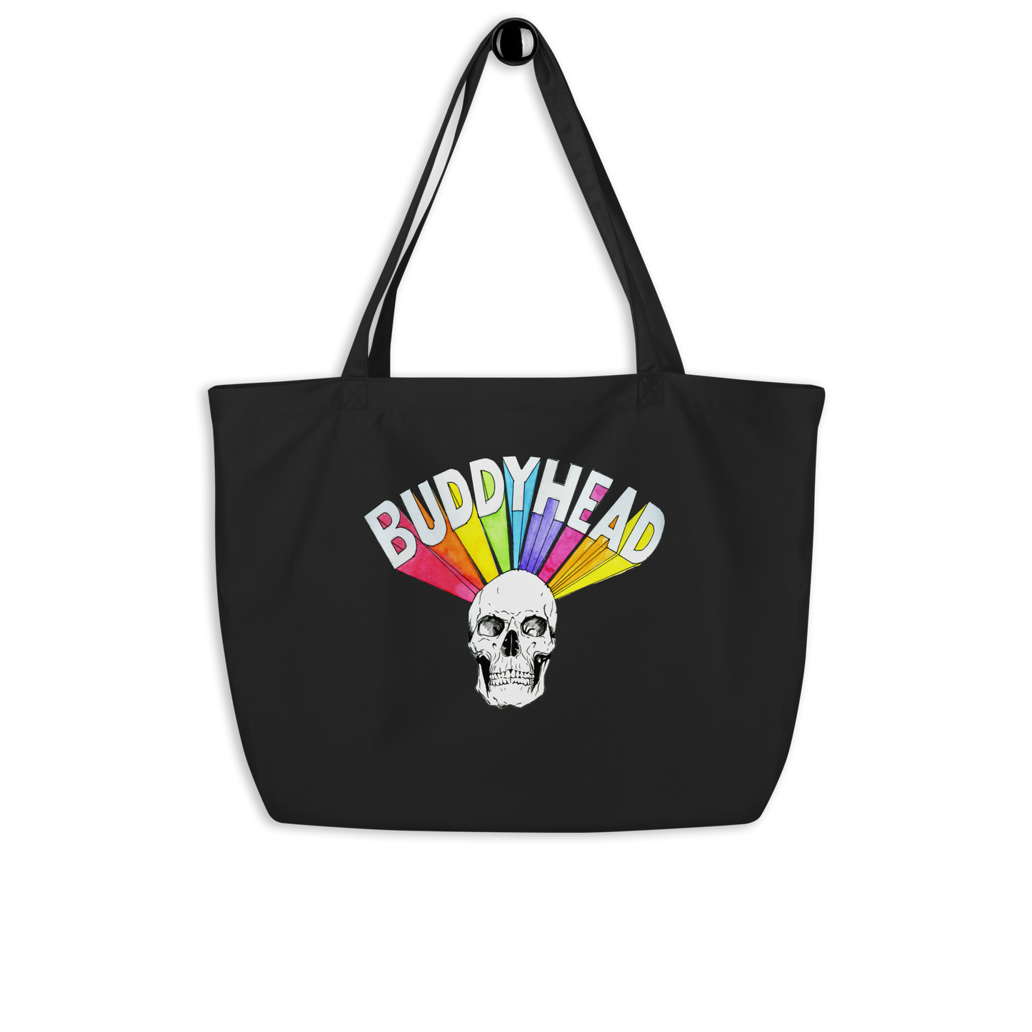 Rainbow Skull Large organic tote bag