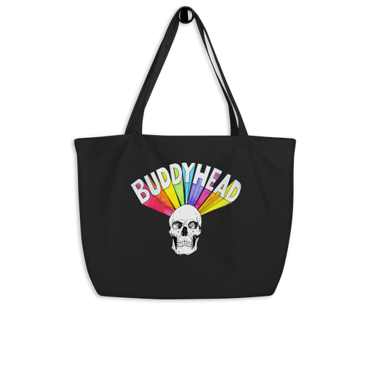 Rainbow Skull Large organic tote bag
