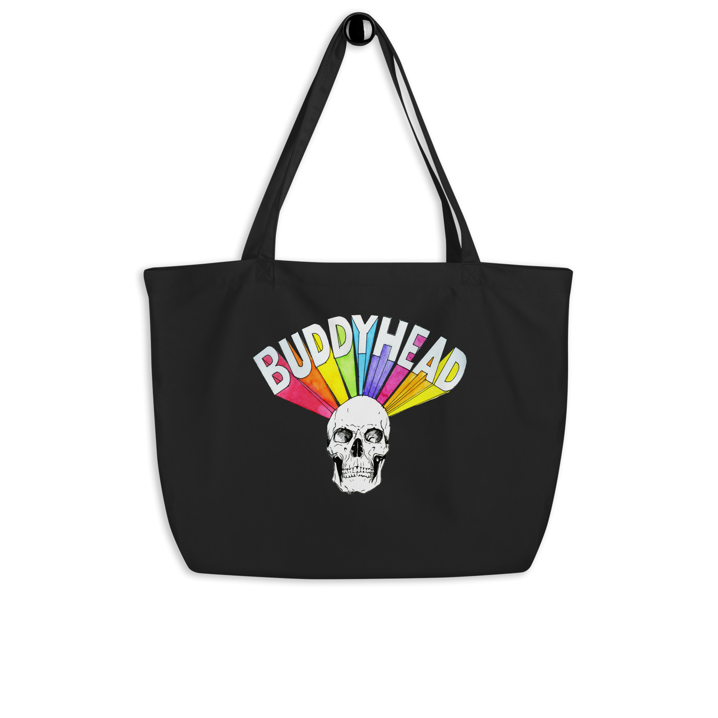 Rainbow Skull Large organic tote bag