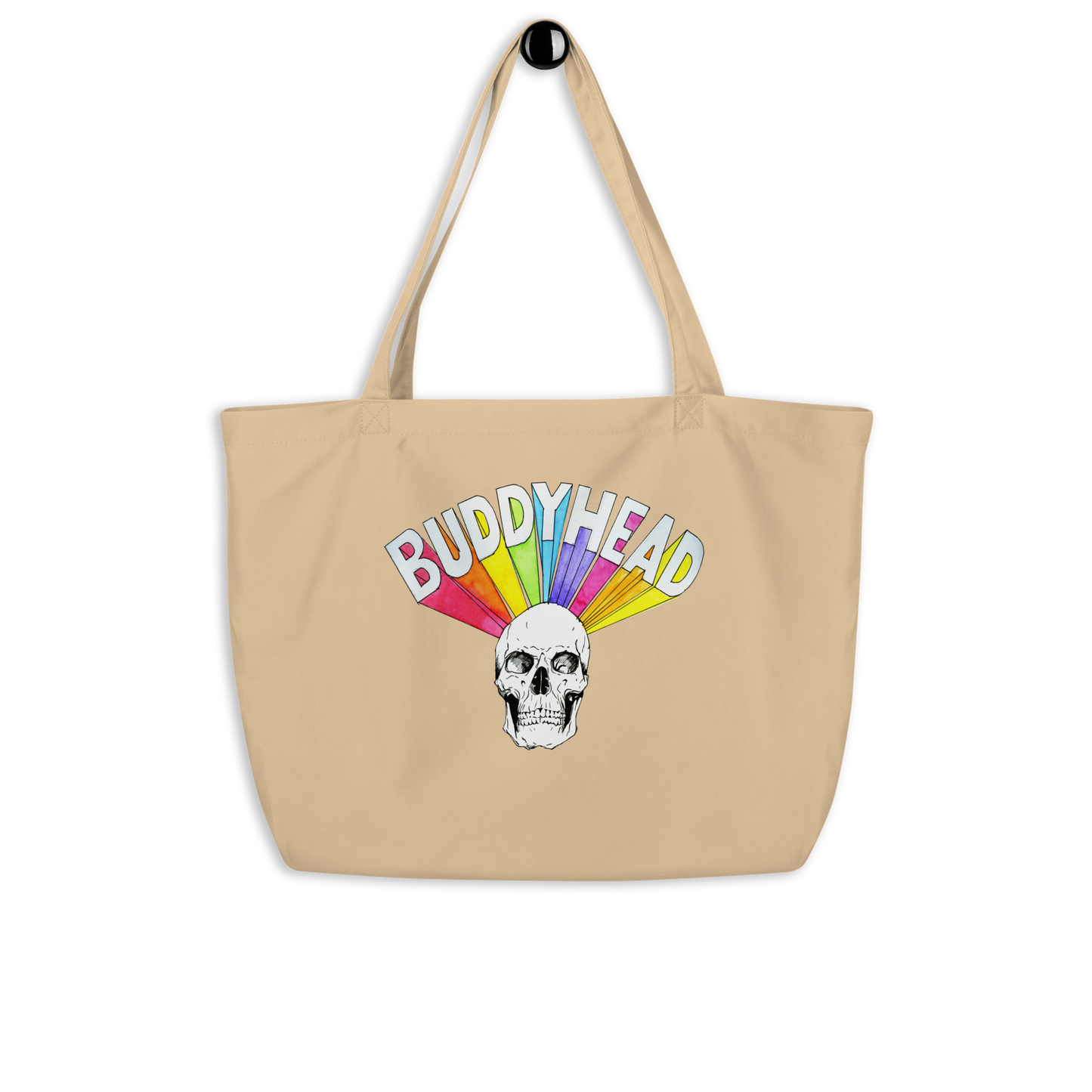 Rainbow Skull Large organic tote bag