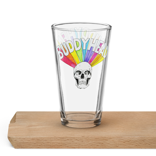 Rainbow Skull pint glass