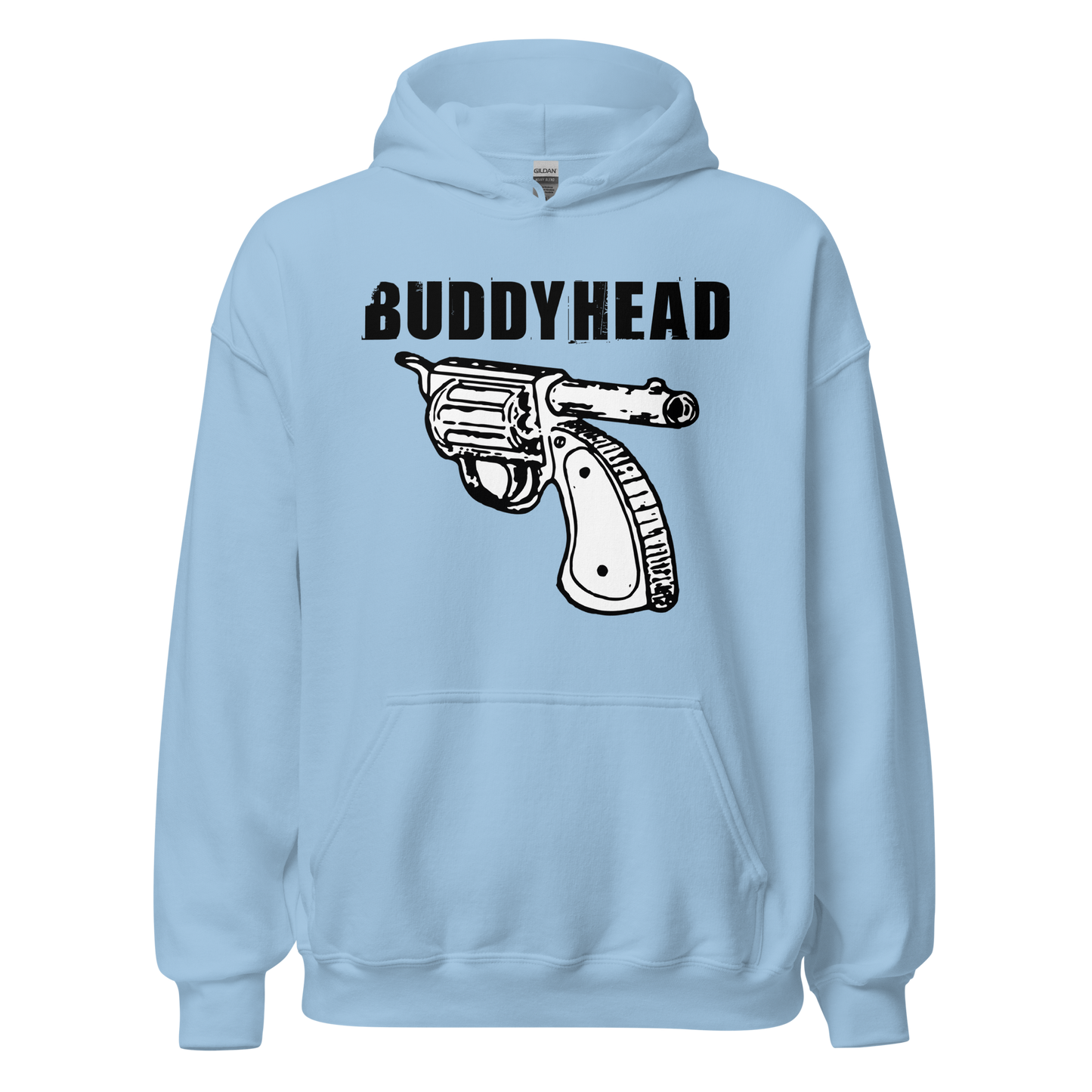 Buddyhead backwards gun logo hoodie