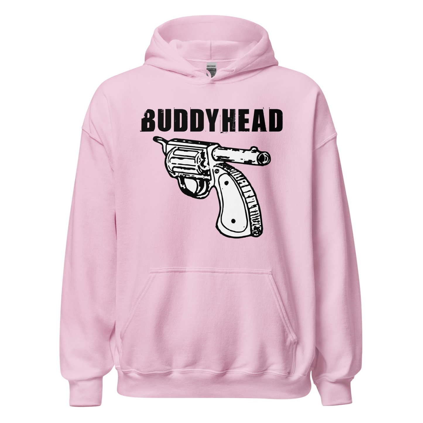 Buddyhead backwards gun logo hoodie
