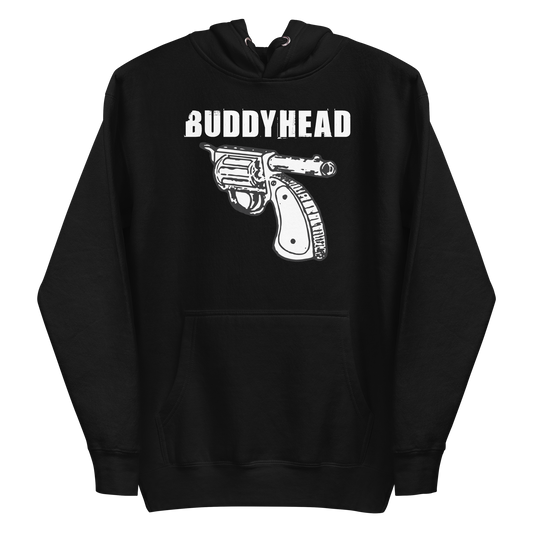 Buddyhead backwards gun logo