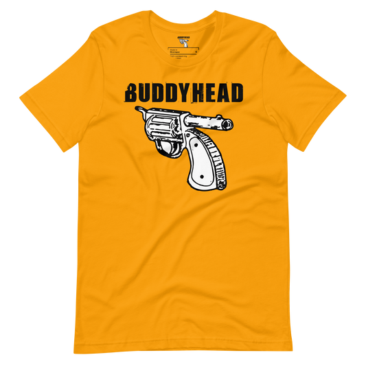 Buddyhead backwards gun logo tee